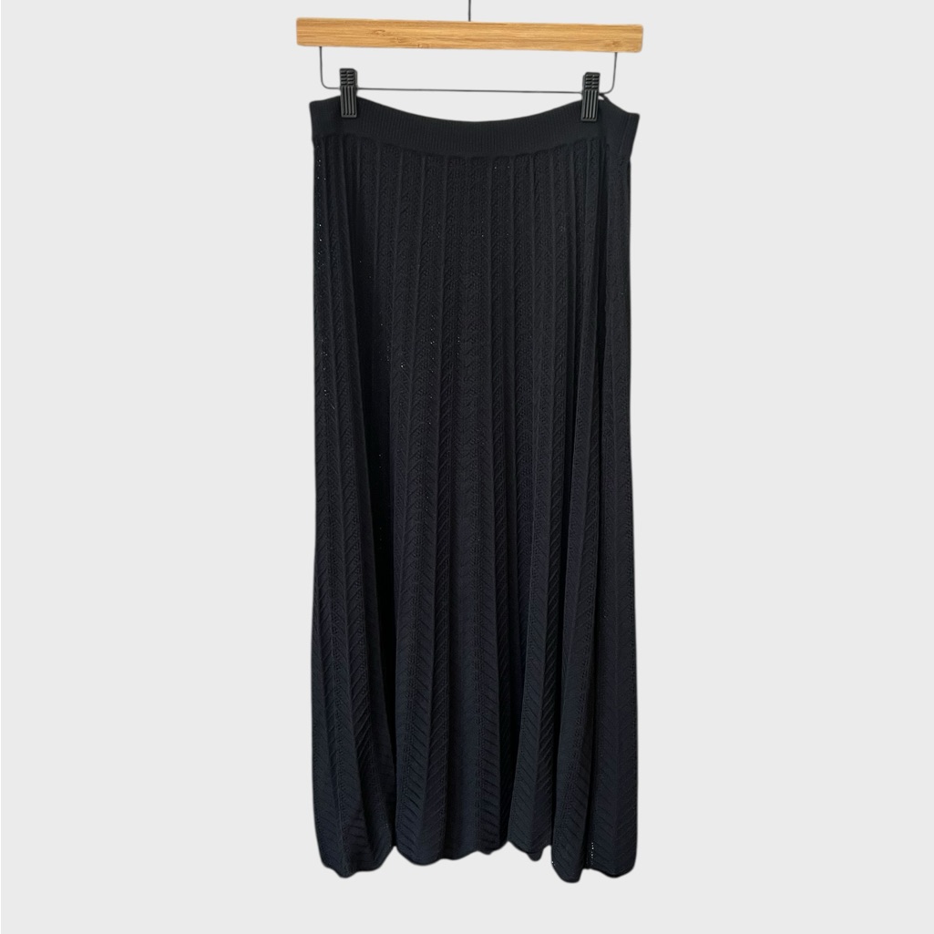 Scanlan Theodore Black Pleated Maxi Skirt - Women